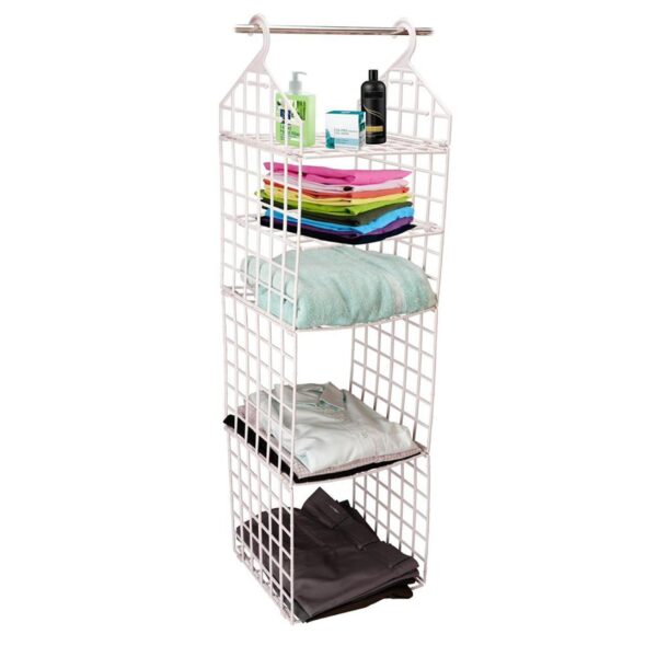 Multipurpose 5 Layer Folding Clothes Storage Racks||Closet for Students Wardrobe Shelves Socks, Scarf, t-Shirt, etc||Hanging Organizer Storage Holders & Racks - Image 9