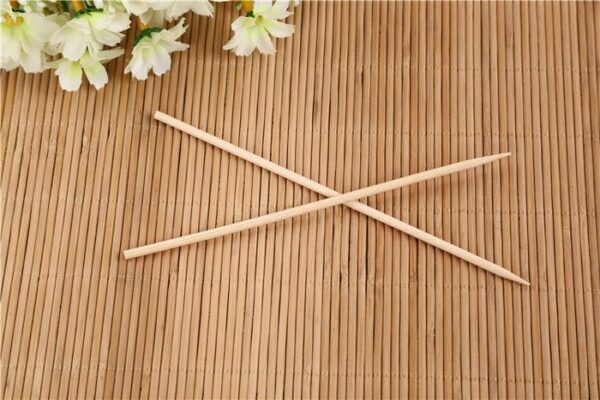 Camping Wooden Color Bamboo BBQ Skewers Barbecue Shish Kabob Sticks Fruit Kebab Meat Party Fountain Bamboo BBQ Sticks Skewers Wooden (30cm) - Image 5