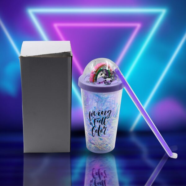 Sipper Bottle with Straw, LED Glow Light  for Kids/Tumbler with Straw/Vacuum Flask/Sipper Plastic Tumbler/Sipper Bottle with Straw (Pack of 1) - Image 6