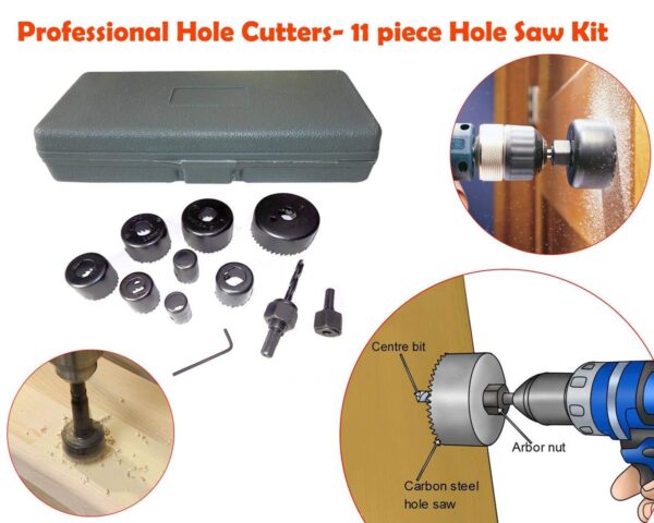 Wood Hole Saw Cutting Set (11 pcs, 19-64mm, Multicolour) - Image 3
