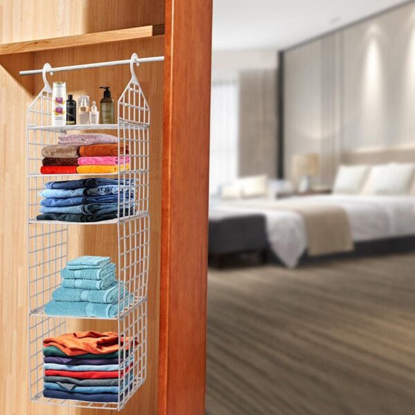 Multipurpose 5 Layer Folding Clothes Storage Racks||Closet for Students Wardrobe Shelves Socks, Scarf, t-Shirt, etc||Hanging Organizer Storage Holders & Racks - Image 12