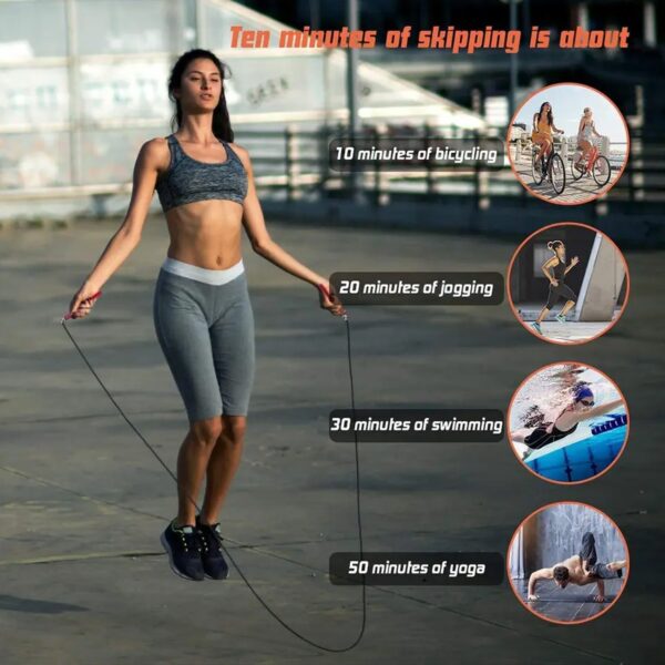 Speed Skipping Rope, Jump Rope With Pvc Handle, Sports Skipping Rope, Jump Rope for Weight Loss, Fitness, Sports, Exercise, Workout, For Men, Women, Boys & Girls 3mtr. - Image 3