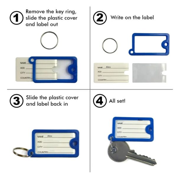 Wallet Keychain 10 pcs Set Plastic Key Custom Key Tags Key Ring Tags Numbered Key Tags Tags with Backpack Keychain - Image 3
