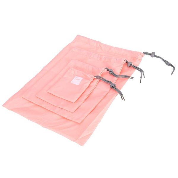 Travel Storage Bag Waterproof Nylon Drawstring Pouch Men and Women Folding Clothes Classified Organizers Packing Shoes Luggage Bags (4 Pc Set) - Image 4