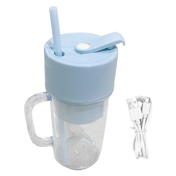 2 In1 Portable Crusher Juicer With Handle & Straw for Smoothie Sipper USB Rechargeable (340 ml) 6 Stainless Steel Blades Compact Juicer Mixer, Juicer Portable Fresh Juice Blender Portable Electric Juicer ( 340 ML ) - Image 4