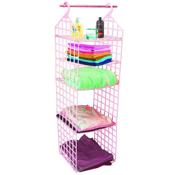 Multipurpose 5 Layer Folding Clothes Storage Racks||Closet for Students Wardrobe Shelves Socks, Scarf, t-Shirt, etc||Hanging Organizer Storage Holders & Racks - Image 8