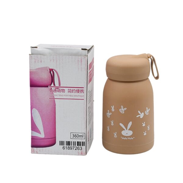 Cute water bottle for kids - 330 ml Cute Bunny Water Bottle | Cute Rabit Print Water Bottle for Boys and Girls | Kids Return Gift | Water Bottle Sipper | Insulated Water Bottle (MOQ :- 100 Pc) - Image 4