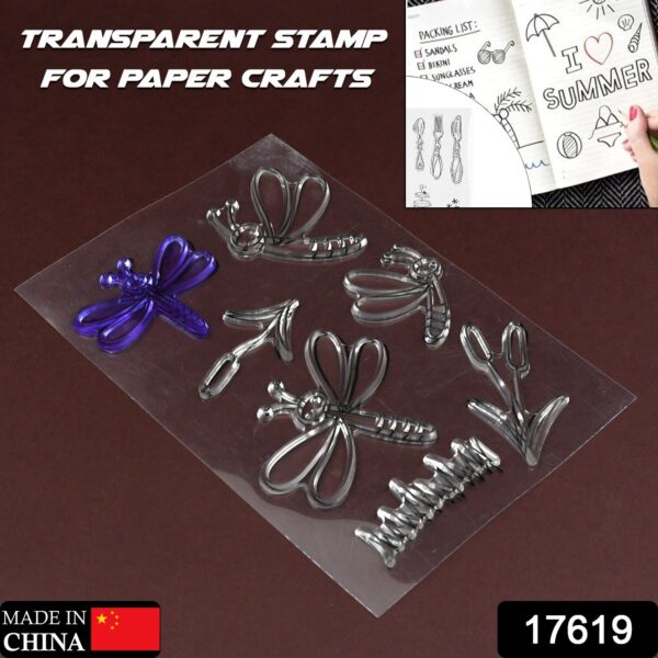 Reusable Rubber Stamp, TPR Stamp DIY Accessories Good Stamping Effect DIY Transparent Stamp Stick Repeatedly for Envelope for Diary for Invitation Letter, Photo Album Decoration for Paper Crafts (Mix Design / 1 Set) - Image 3