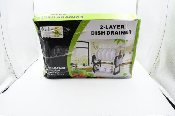DISH DRAINER TWO LAYER DISH DRYING RACK WITH DRAIN BOARD - Image 6
