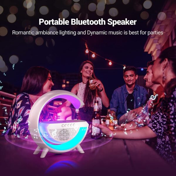 3-in-1 Multi-Function LED Night Lamp with Bluetooth Speaker, Wireless Charging, for Bedroom for Music, Party and Mood Lighting - Perfect Gift for All Occasions blootuth speaker (Media Player) - Image 5