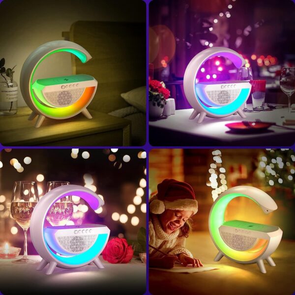3-in-1 Multi-Function LED Night Lamp with Bluetooth Speaker, Wireless Charging, for Bedroom for Music, Party and Mood Lighting - Perfect Gift for All Occasions blootuth speaker (Media Player) - Image 3