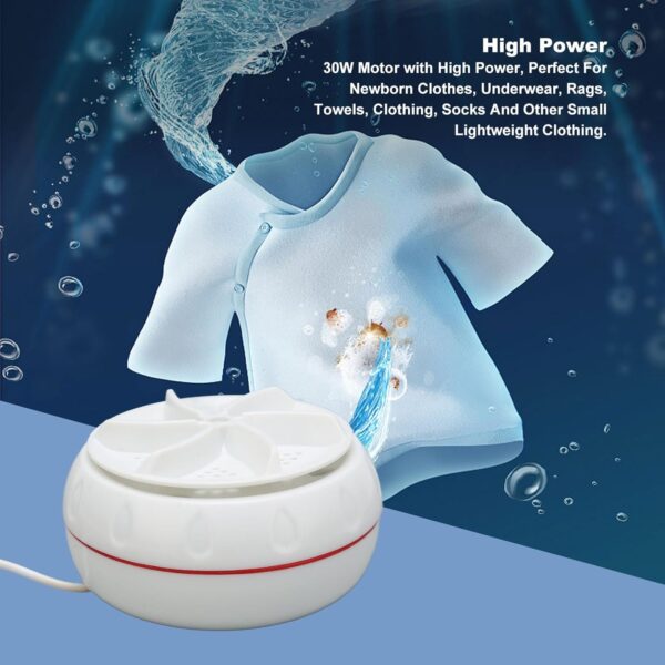 Mini Washing Machine Turbine Washing Machine Door Hinge  Lightweight Turbo Washer with USB Cable For Home, Camping ,College ,Rooms Use - Image 4