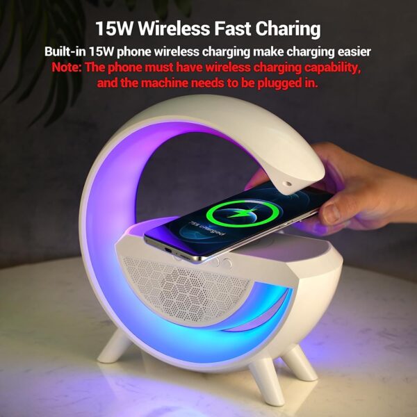 3-in-1 Multi-Function LED Night Lamp with Bluetooth Speaker, Wireless Charging, for Bedroom for Music, Party and Mood Lighting - Perfect Gift for All Occasions blootuth speaker (Media Player) - Image 6