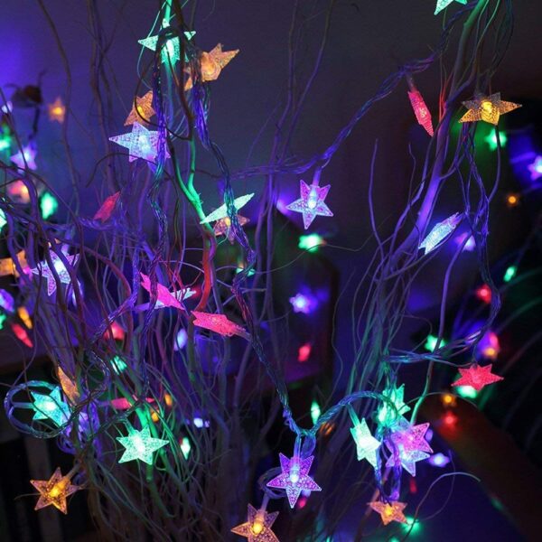28 LED / Star 3.9 Meter Star Shape Led Light Battery Operated with Flashing Modes for Home Decoration, Kids Room, Waterproof Diwali & Wedding LED Christmas Light Indoor and Outdoor Light ,Festival Decoration (Multicolor Battery Not Included 3.9Mtr) - Image 3