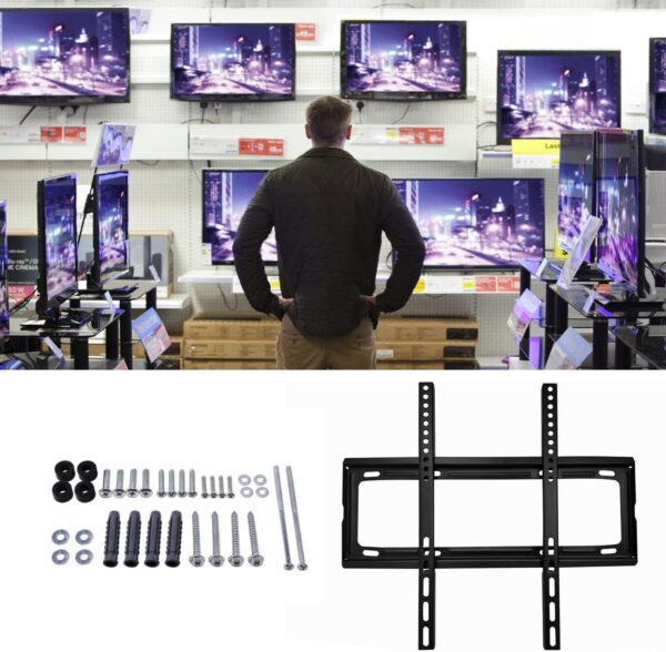 TV Wall Bracket Mount Slim Monitor Stand for 26 x 63, LCD LED 3D plasma Flat TVs Full Motion Heavy-Duty Wall Bracket, Sturdy and Strong Flat Screen Design TV Wall Mount (46cmx20cm) - Image 3