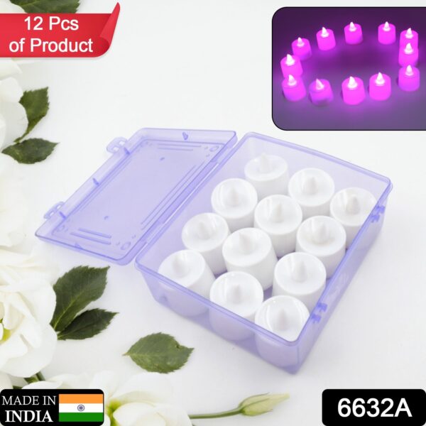 Pink Flameless LED Tealights, Smokeless Plastic Decorative Candles - Led Tea Light Candle For Home Decoration (Pack Of 12pc) ( Diya , Divo , Diva , Deepak , Jyoti) - Image 2