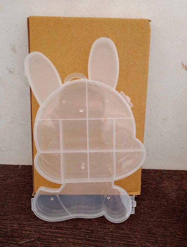 Transparent Cartoon Bear Clear Plastic Storage Box Jewelry Organizer Holder Cabinets For Small objects (1 Pc Mix Color) - Image 10