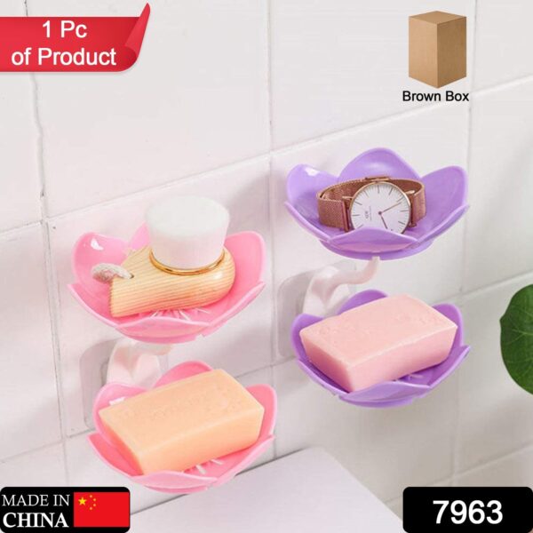 Dabble Layer Flower Self Draining Soap Dish Holder, Bathroom Shower Soap Holder Dish Storage Plate Tray for Bathroom, Kitchen, Bathtub - Image 2