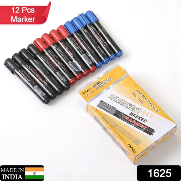 Black Permanent Marker Leak Proof Marker Craftworks, School Projects and Other | Suitable for Office and Home Use (Pack Of 12 Pc) - Image 2