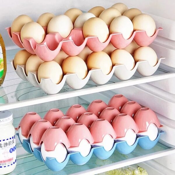 15 Cavity Plastic Egg Tray Egg Trays for Storage with 15 Eggs Holder (4 Pc Set) - Image 6