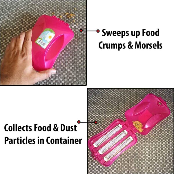 Plastic Handheld Carpet Roller Brush Cleaning with Dust Crumb Collector, Wet, and Dry Brush - Image 6