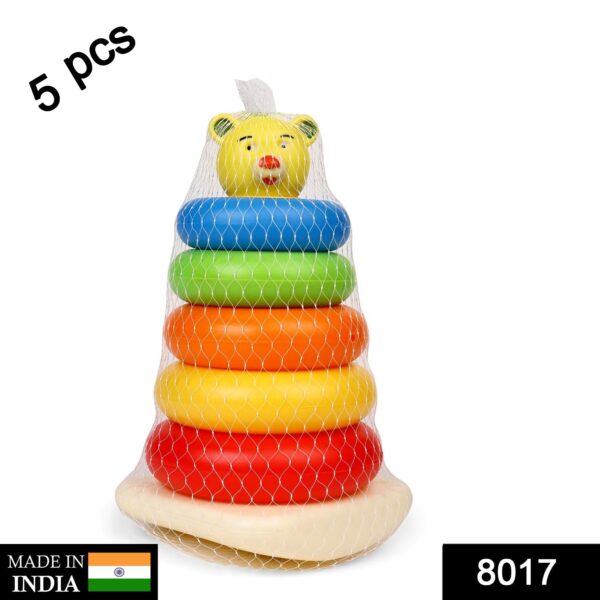Plastic Baby Kids Teddy Stacking Ring Jumbo Stack Up Educational Toy 5pc - Image 3