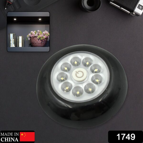 9 LED Touch Light Closet Light Battery Powered Stick-on Anywhere Puck Lights with New Strong Adhesive for Cabinet, Stair, Bedroom, Kitchen Night Light Stick Tap Night ( Battery Not Included / 1 Pc ) - Image 2