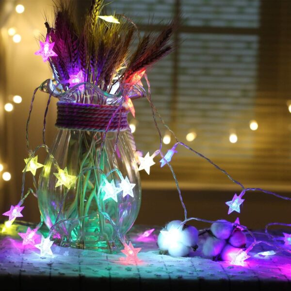 28 LED / Star 3.9 Meter Star Shape Led Light Battery Operated with Flashing Modes for Home Decoration, Kids Room, Waterproof Diwali & Wedding LED Christmas Light Indoor and Outdoor Light ,Festival Decoration (Multicolor Battery Not Included 3.9Mtr) - Image 5