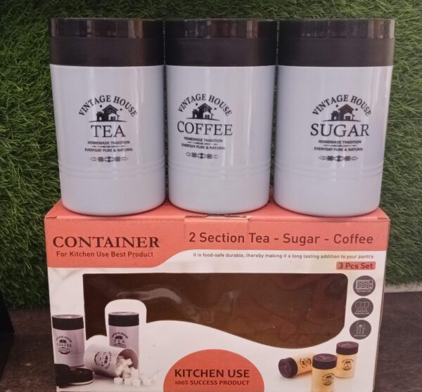 Accurate Seal Tea Sugar Coffee Container - 3 Pcs Plastic Damru Shaped Tea, Coffee, Sugar Canisters Jar, New Airtight Food Seal Containers for Salt, Dry Fruit, Grocery Multicolor (3 Pcs Set) - Image 10