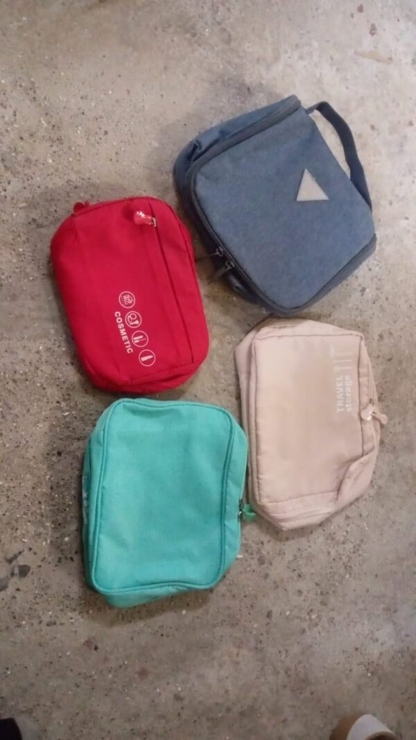 Travel Wash Bag Multi-Functional Waterproof Cosmetic Storage Bag Handheld Foldable Hook Cosmetic Bag with Zipper Closure Handbag Portable Classification Bags(1 Pc Mix Design) - Image 21
