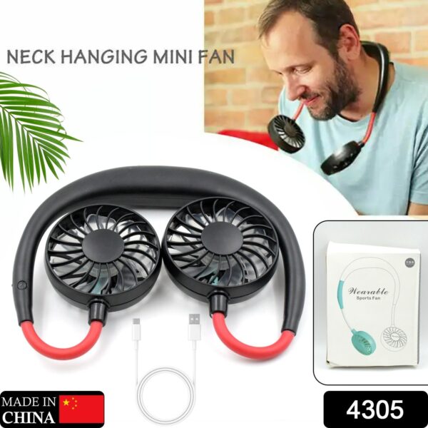 Hand Free Personal Fan - Portable USB Battery Rechargeable Mini Fan - Headphone Design Wearable Neckband Fan Necklance Fan Cooler Fan for Home, Sport, Camping, Beach, Travel, Office - Image 3