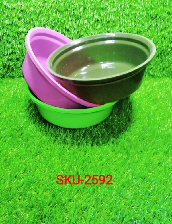 Household Storage Plastic Round Bowl / Tub / Basket / Bucket set - Pack of 3 - Image 8