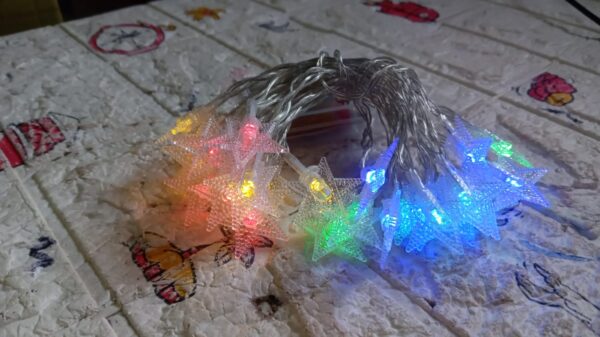 28 LED / Star 3.9 Meter Star Shape Led Light Battery Operated with Flashing Modes for Home Decoration, Kids Room, Waterproof Diwali & Wedding LED Christmas Light Indoor and Outdoor Light ,Festival Decoration (Multicolor Battery Not Included 3.9Mtr) - Image 11