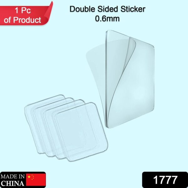 New Double Side Tape Sticker Strong Waterproof Wall Indoor Nano Adhesive No Trace Gel Clear Industrial Multipurpose Removable Use for Bedroom, Home, Kitchen, Hotel (0.6mmx1pc) - Image 2