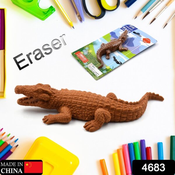 CROCODILE SHAPED ERASERS ANIMAL ERASERS FOR KIDS, CROCODILE ERASERS 3D ERASER, MINI ERASER TOYS, DESK PETS FOR STUDENTS CLASSROOM PRIZES CLASS REWARDS PARTY FAVORS - Image 2