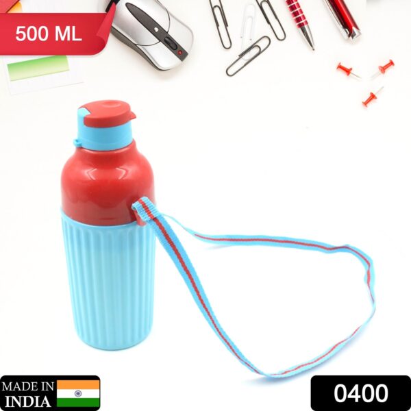 Plastic Sports Insulated Water Bottle with Dori Easy to Carry High Quality Water Bottle, BPA-Free & Leak-Proof! for Kids' School, For Fridge, Office, Sports, School, Gym, Yoga (1 Pc / 500ML) - Image 2