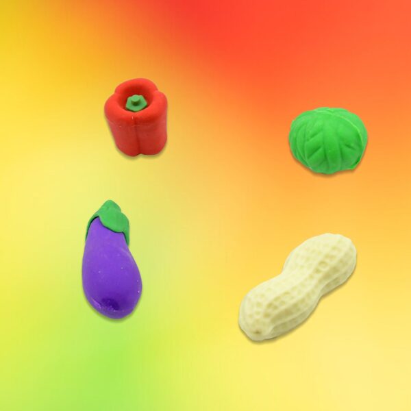 Mini Cute Vegetable & Fruit Erasers (4 Pc): Pencil Rubbers for Kids - Image 6