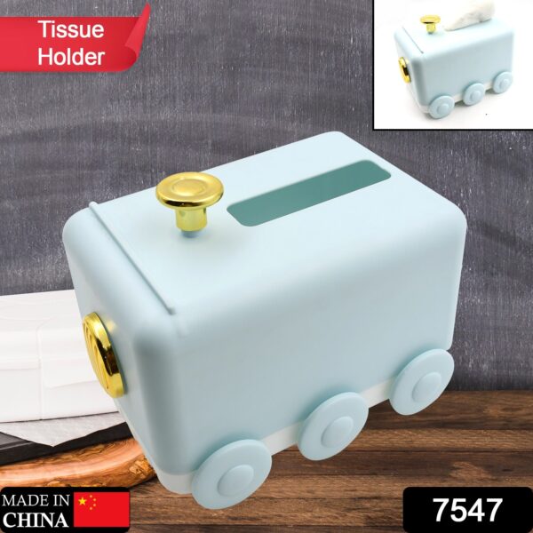 Tissue Paper Holder Unique Train Engine Tissue Storage Box Tissue Paper Holder Box | Tissue Holder Dispenser Organizer for Car Decor & Home Use - Image 2