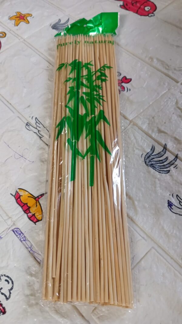 Camping Wooden Color Bamboo BBQ Skewers Barbecue Shish Kabob Sticks Fruit Kebab Meat Party Fountain Bamboo BBQ Sticks Skewers Wooden (30cm) - Image 6