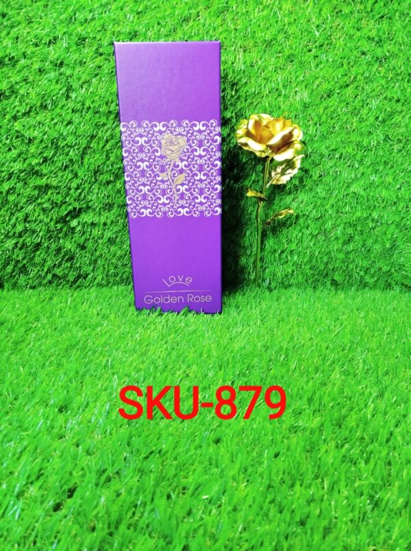 24K Artificial Golden Rose / Gold Red Rose with Gift Box (10 inches) - Image 8