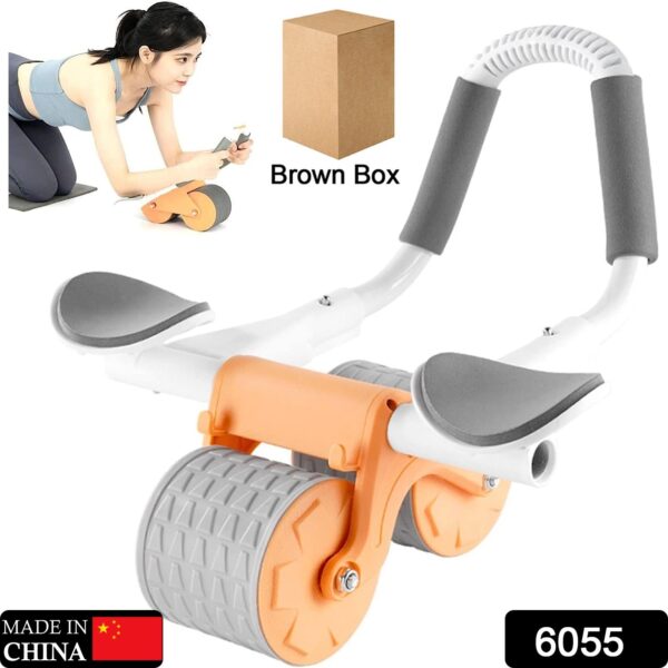 Automatic Rebound Abdominal Wheel, Ab Roller Wheel with Timer Elbow Support for Beginners, Exercise Double Wheel with Knee Mat Holder for Body Fitness Strength Training Home Gym - Image 2