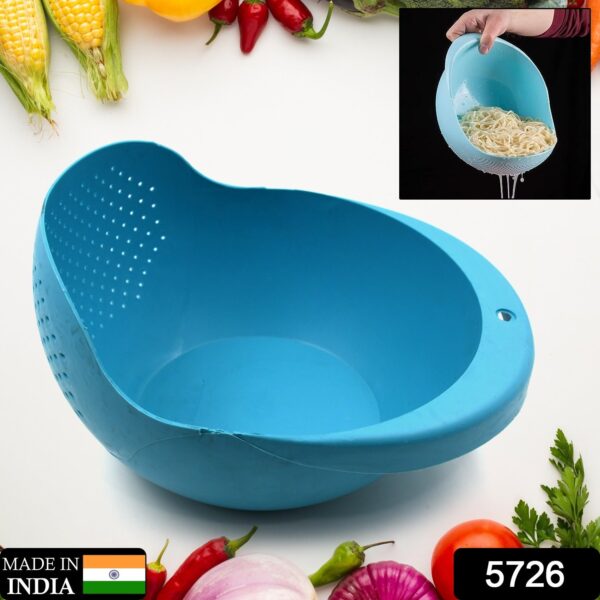 Plastic Rice Bowl / Food Strainer Thick Drain Basket for Rice, Vegetable & Fruit, Strainer Colander, Fruit Basket, Pasta Strainer, Washing Bowl (1 pc ) - Image 2
