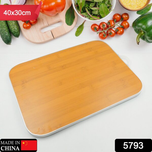 Wooden Chopping Board Big Size Kitchen Chopping Board Household Cutting Board Knife Board Vegetable Cutting and Fruit Multi-purpose Steel Vs Wooden Sticky Board Cutting board For Kitchen Use - Image 2