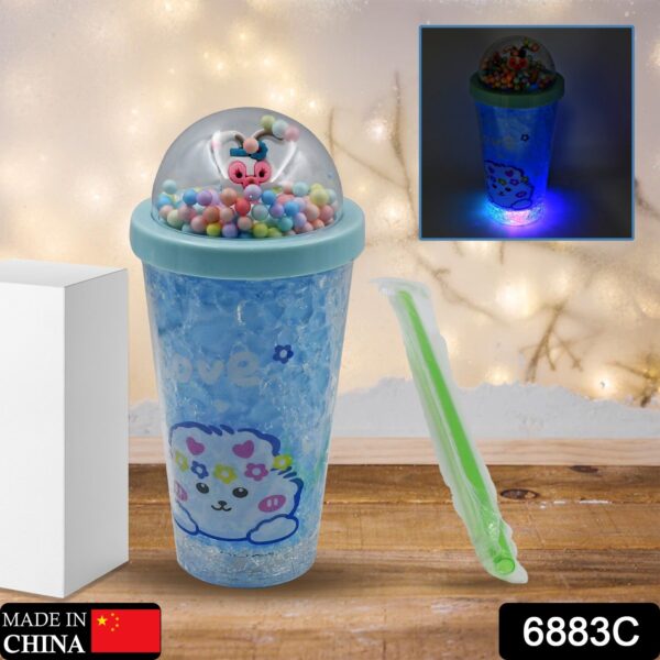 LED Light Unicorn Sipper Water Bottle Mason Jar Tumbler with Straw for Kids Glitter Sipper with Toy Drinking Cups for Boys and Girls School/Tuition/Gym/ Picnic, Kids and Adults, Birthday Return Gifts - Image 2