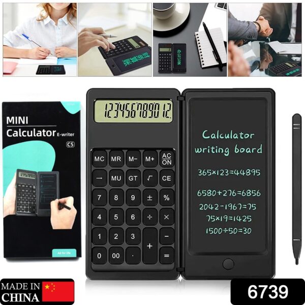 Foldable Calculator With 6 Inch LCD Tablet Digital Drawing Pad Stylus Pen Erase Button Lock Function Smart Calculator   -01 - Image 2