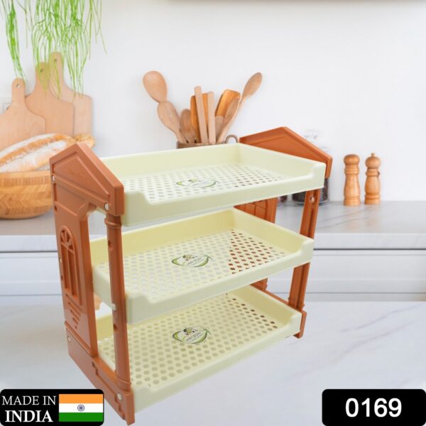Plastic 3in1 Multipurpose Organizer Storage Rack / Shelf for Kitchen / Bathroom / Room - Image 2