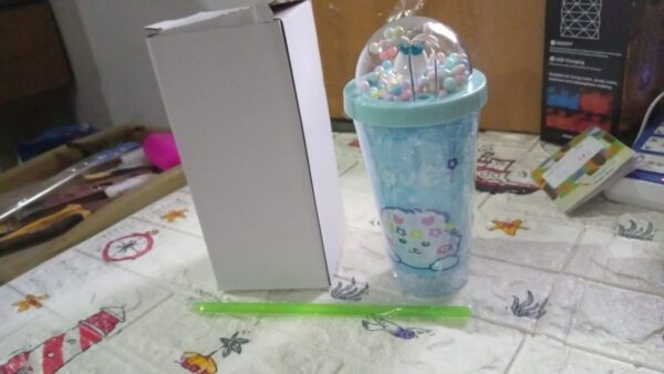 LED Light Unicorn Sipper Water Bottle Mason Jar Tumbler with Straw for Kids Glitter Sipper with Toy Drinking Cups for Boys and Girls School/Tuition/Gym/ Picnic, Kids and Adults, Birthday Return Gifts - Image 7