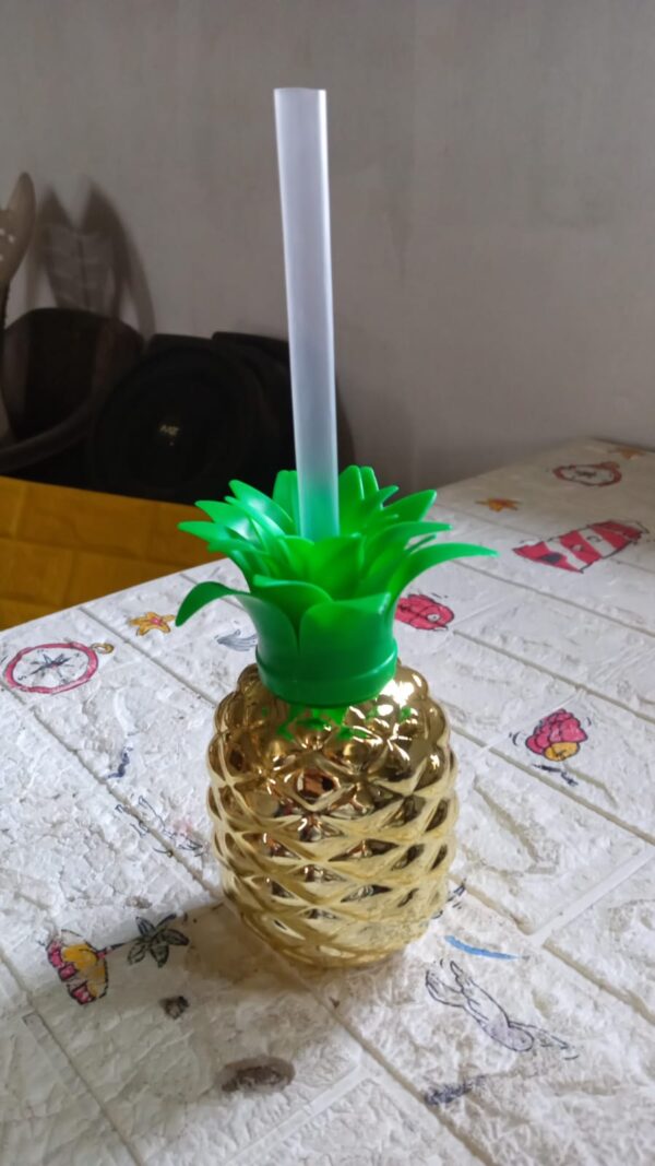 Plastic Pineapple Cups with Straw (1 Pc) - Party Favors, Hawaiian, Beach - Image 7