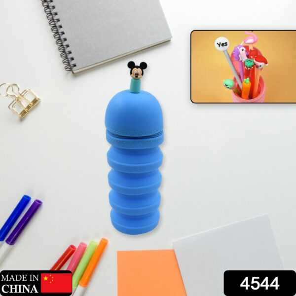Pencil Case Is Made Of Silicone Telescopic Pen Holder, with Zipper Closure And Large Capacity Office Home School School-pink Boys For Girls Secondary School Clear Pencil Case - Image 2