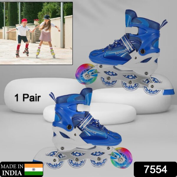 Inline Skates With Led Flashing Light Wheel With Adjustable Length Skate Premium High Quality Skates Pair (Roller Skate , Skating) - Image 5
